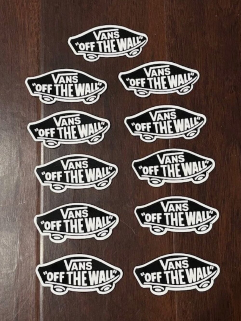 11 Vans Off The Wall Stickers 4 in x 1.8 in Black/White Classic Skateboard
